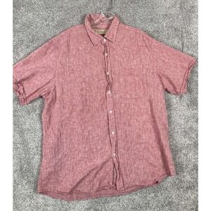 Boca Classics Island Wear Mens XL Shirt Pink Heathered Hawaiian Linen Cotton